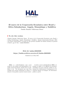 El marco de la Cooperación Económica entre Brasil y - Hal-SHS
