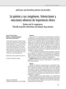 La quinina y sus congéneres. Interacciones y reacciones adversas