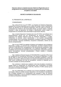 Decreto Supremo Nº 056-2009-EM