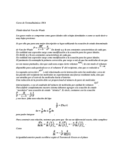 ecuación de Van der Waals - Facultad de Ciencias Exactas, Físicas