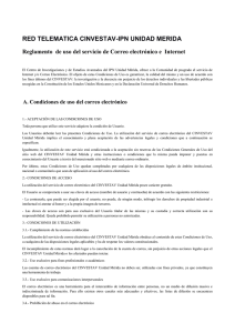 RED TELEMATICA CINVESTAV-IPN UNIDAD MERIDA Reglamento