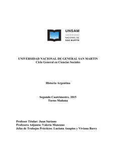 Programa 2015 - Suriano - Universidad Nacional de San Martín