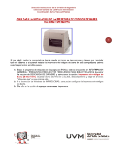 Instructivo para la instalación de la impresora de Código de Barras
