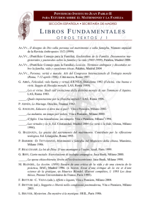 LIBROS FUNDAMENTALES - Pontificio Instituto Juan Pablo II