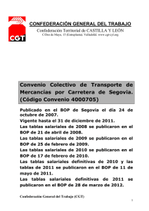 Convenio Colectivo de Transporte de Mercancías por Carretera de