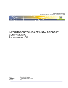 información técnica de instalaciones y equipamiento - CDEC-SING