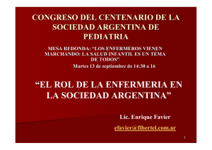 “EL ROL DE LA ENFERMERIA EN LA SOCIEDAD ARGENTINA”