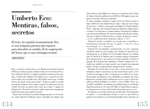 Umberto Eco. Mentiras, falsos, secretos