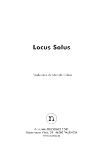 Locus solus de Raymond Roussel. Capitulo 1