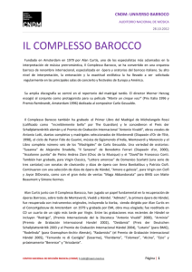 Biografía Il Complesso Barrocco - Centro Nacional de Difusión