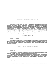 ordenanza tenencia de animales - Ayuntamiento de Les Alqueries