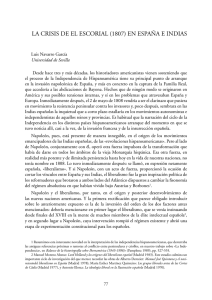 LA CRISIS DE EL ESCORIAL (1807) EN ESPAñA E INDIAS