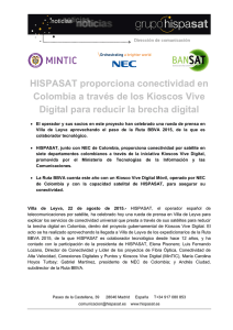 HISPASAT proporciona conectividad en Colombia a través de los