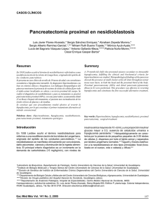 Pancreatectomía proximal en nesidioblastosis