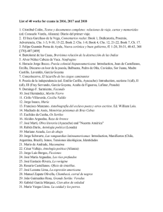 List of 40 works for exams in 2016, 2017 and 2018 1. Cristóbal
