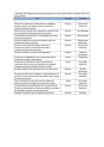 Llista dels TFG d`Enginyeria Alimentària defensats en el curs 2013
