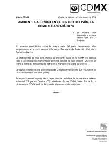 AMBIENTE CALUROSO EN EL CENTRO DEL PAÍS, LA CDMX