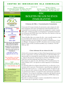 EIIC BOLETIN DE LOS NUEVOS INMIGRANTES Inmigración