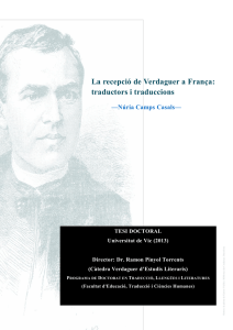 La recepció de Verdaguer a França: traductors i