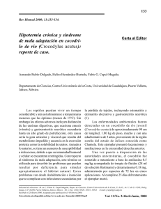 Hipotermia crónica y síndrome de mala adaptación en cocodri