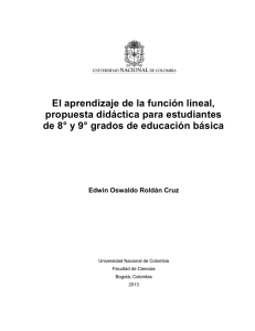 El aprendizaje de la función lineal, propuesta didáctica para