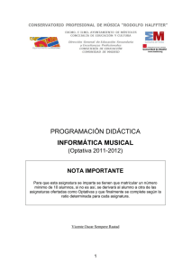 PROGRAMACIÓN DIDÁCTICA INFORMÁTICA MUSICAL
