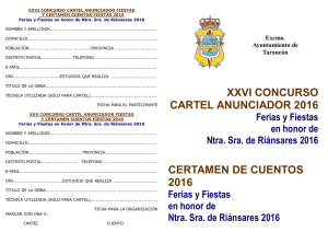 XXVI CONCURSO CARTEL ANUNCIADOR 2016 CERTAMEN DE