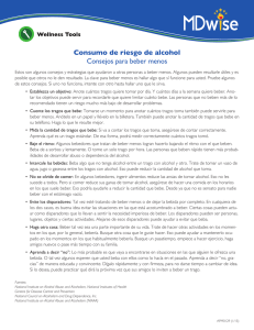 Consumo de riesgo de alcohol Consejos para beber menos