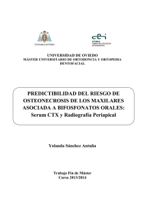 PREDICTIBILIDAD DEL RIESGO DE OSTEONECROSIS DE LOS