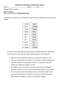 TRABALHO DE ESPANHOL PRIMER AÑO TURMA: A Nombre