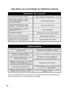 LISTA BÁSICA DE UN BOTIQUÍN DE PRIMEROS AUXILIOS