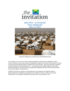 Julio 2016 – La Invitación Tema: Refugiados Julio 14, 2016