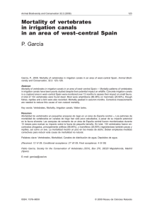 Mortality of vertebrates in irrigation canals in an area of west