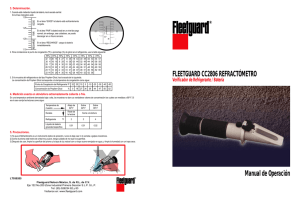 FLEETGUARD CC2806 REFRACTÓMETRO Manual de Operación