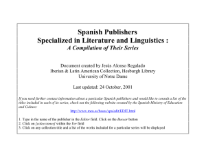 Spanish Publishers Specialized in Literature and Linguistics :