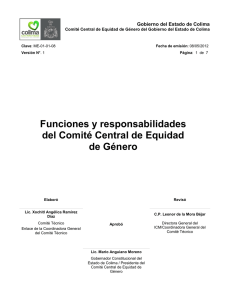 Funciones y responsabilidades del Comité Central de Equidad de