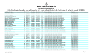 Lista abogados Letras E-G - Poder Judicial de la Nación