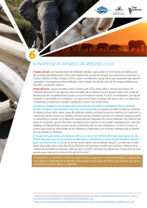 6. Restringir el comercio de elefantes vivos