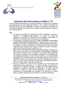 Instructivo para la solicitud de entrevistas en Radio y Televisión