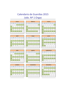 Calendario de Guardias 2015 Jzdo. Nº 1 Orgaz