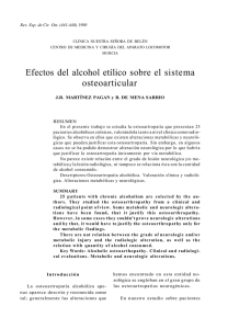 Efectos del alcohol etílico sobre el sistema osteoarticular