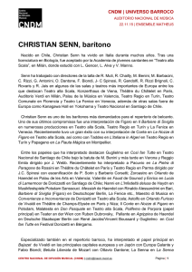 Biografía Christian Senn - Centro Nacional de Difusión Musical
