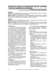 FACTORES DE RIESGO DE TRANSMISION VERTICAL (MATERNO