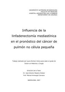 Influencia linfadenectomía mediastínica