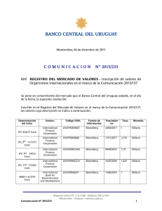 comunicacionn° 2015/233 - Banco Central del Uruguay
