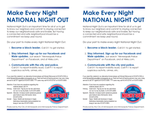 Make Every Night NATIONAL NIGHT OUT Make Every Night