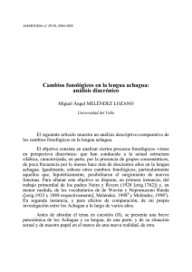 Cambios fonológicos en la lengua achagua: análisis