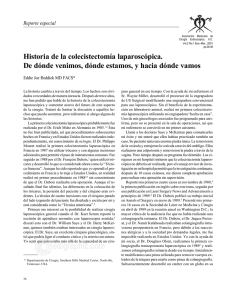Historia de la colecistectomía laparoscópica. De