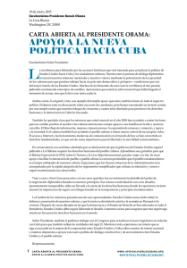 apoyo a la nueva política hacia cuba