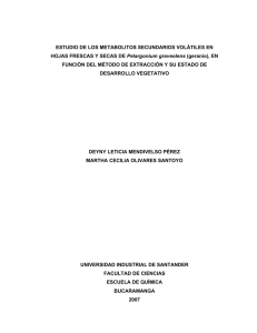 ESTUDIO DE LOS METABOLITOS SECUNDARIOS VOLÁTILES EN